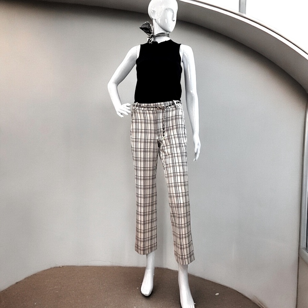 InWear Straight Cut Plaid Ankle Trouser